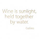 Wine is sunlight, held together by water - Galileo