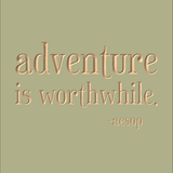 Adventure is worthwhile - Aesop