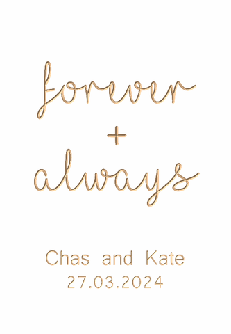 forever + always personalised wedding board