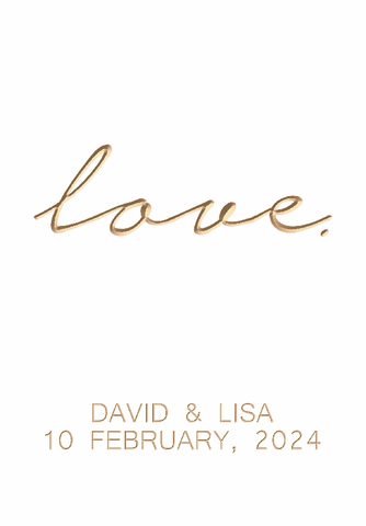 love personalised wedding board