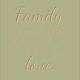 Family - A little bit of crazy, a little bit of loud, and a whole lot of love.