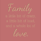 Family - A little bit of crazy, a little bit of loud, and a whole lot of love.