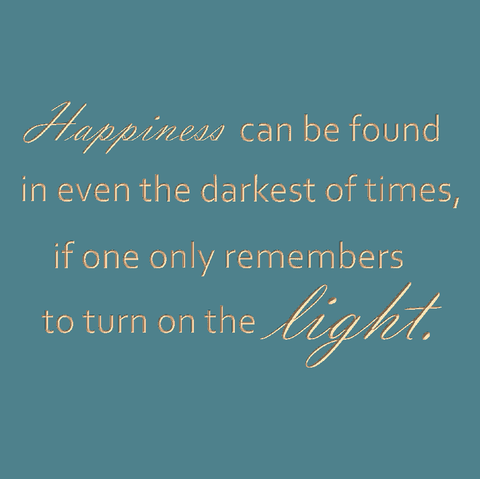 Happiness can be found in even the darkest of times