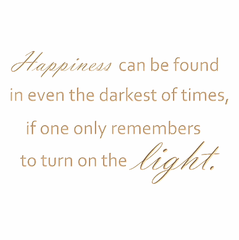 Happiness can be found in even the darkest of times