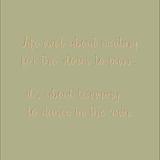 Life isn't about waiting for the storm to pass