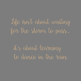 Life isn't about waiting for the storm to pass