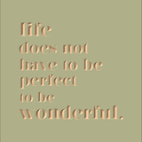 life does not have to be perfect to be wonderful.