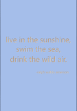 live in the sunshine, swim the sea, drink the wild air. -ralph waldo emerson
