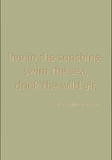 live in the sunshine, swim the sea, drink the wild air. -ralph waldo emerson