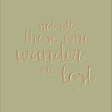 Not all those who wander are lost. j.r.r. tolkien