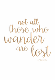 Not all those who wander are lost - Tolkien