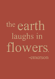 The earth laughs in flowers - Emerson