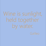 Wine is sunlight, held together by water - Galileo
