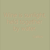 Wine is sunlight, held together by water - Galileo
