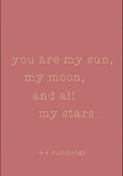 You are my sun, my moon, and all my stars - E E Cummings