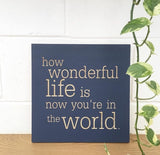 How wonderful life is now you're in the world